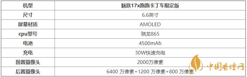 魅族17x跑跑卡丁車(chē)限定版參數(shù)配置-參數(shù)配置詳情