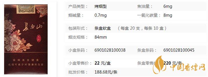 長白山天韻香煙價格及圖片 長白山天韻價格查詢一覽