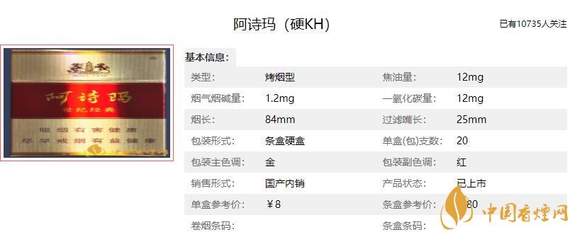 阿詩瑪香煙多少錢一包2021 玉溪阿詩瑪香煙多少錢一包